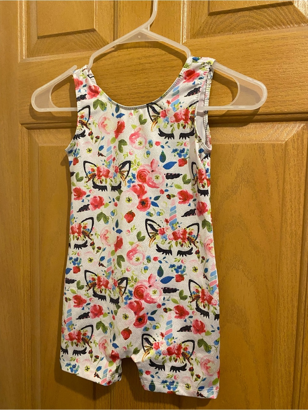 Girls Unicorn Floral Dance Romper - White/Pink